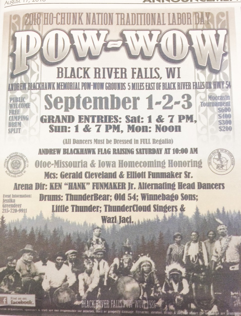 A poster for the pow-wow.