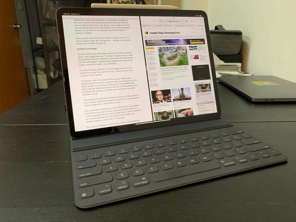 Running two apps side-by-side with the Apple iPad Pro 2018. Photo: Ben Sin