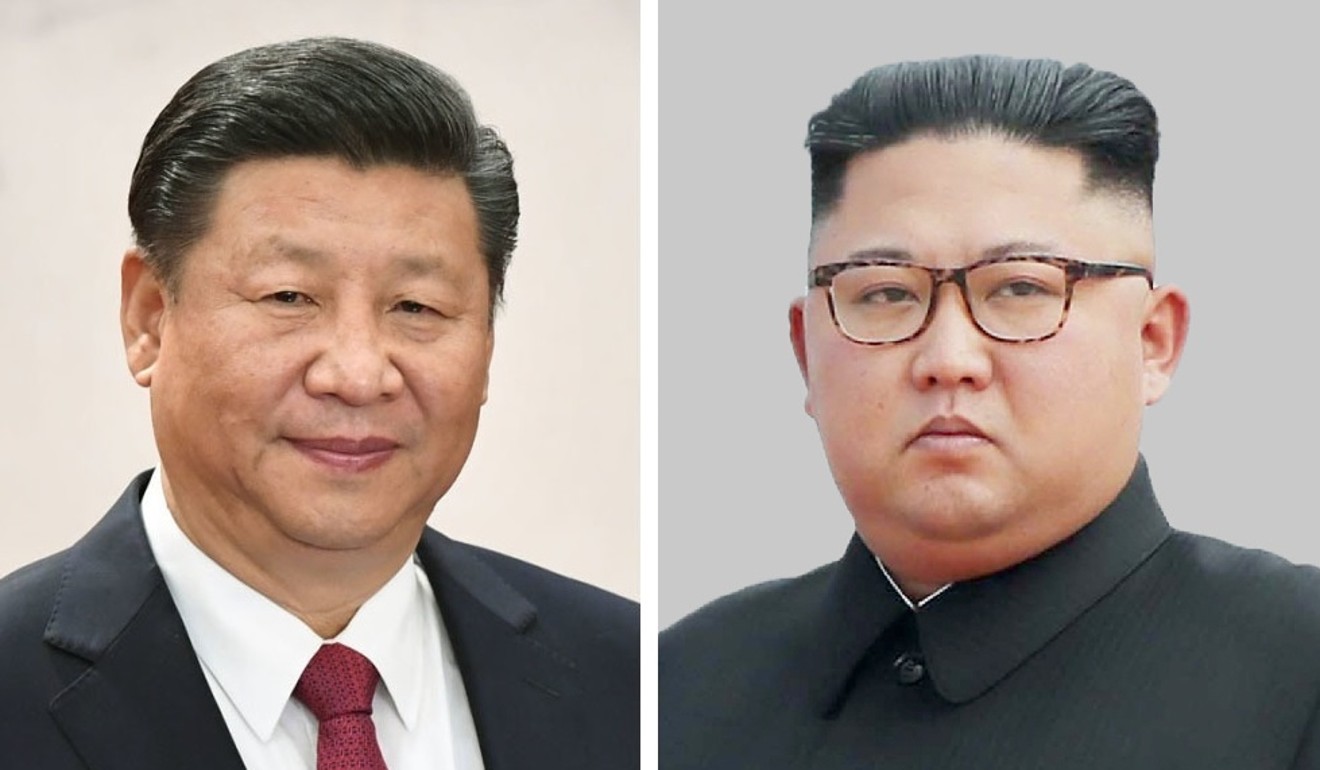 Combined file photo showing Xi and North Korean leader Kim Jong-un. Photo: Kyodo