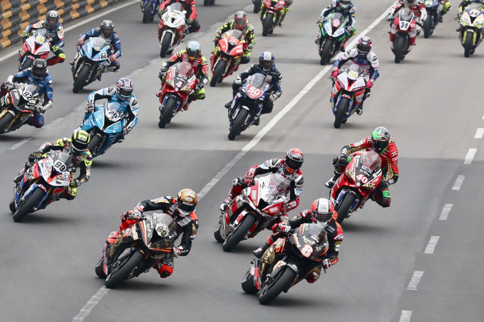 The Macau Motorcycle Grand Pix gets under way. Photo: KY Cheng