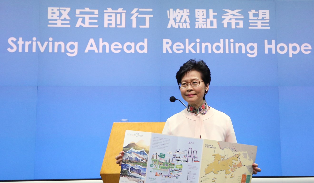Carrie Lam unveiled the Lantau Tomorrow Vision in her policy address in October. Photo: Dickson Lee
