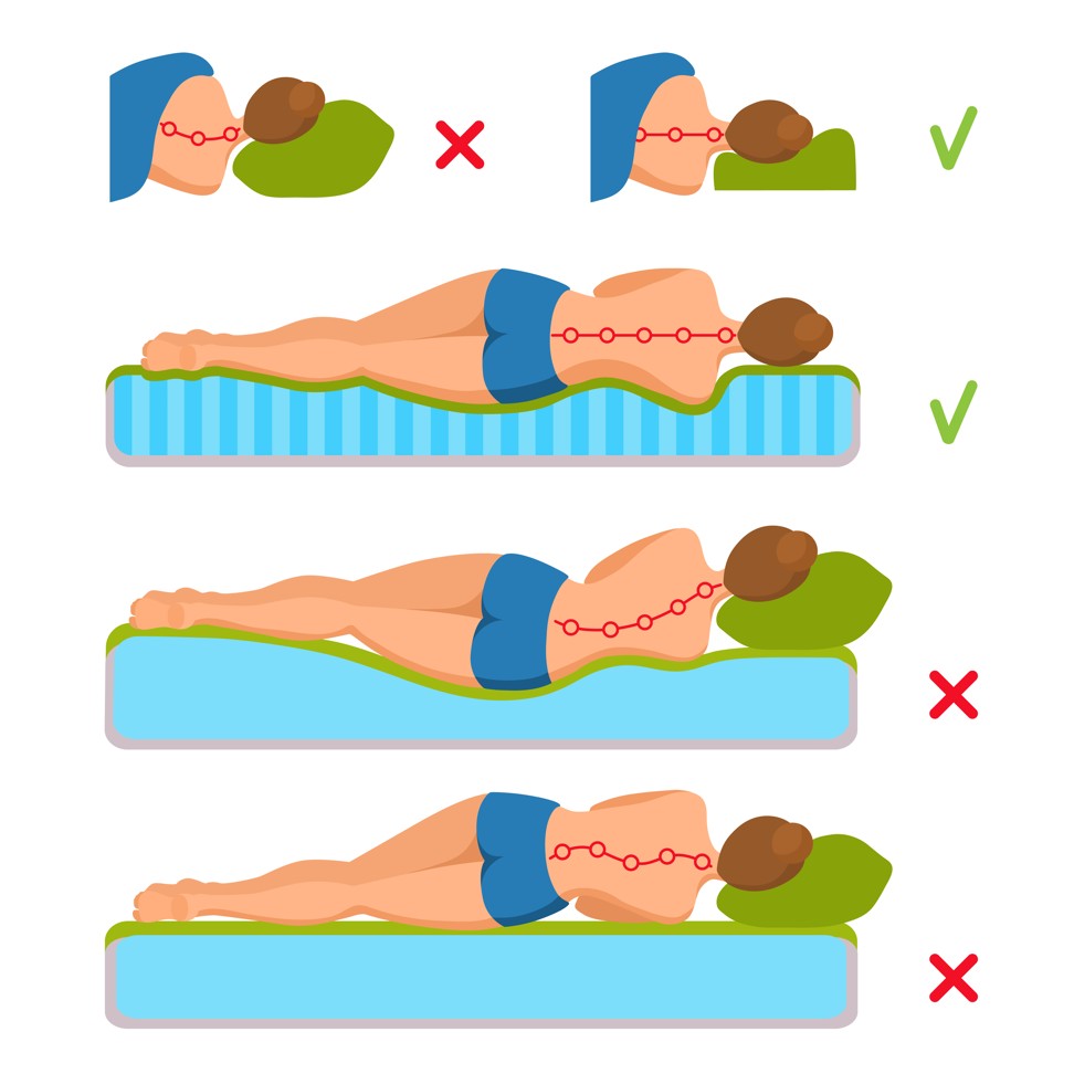 Choose a pillow that keeps your spine straight when you lie on it on the side.