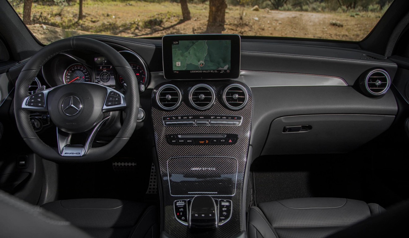 The hi-tech looking dashboard, which includes a large, high-definition monitor.