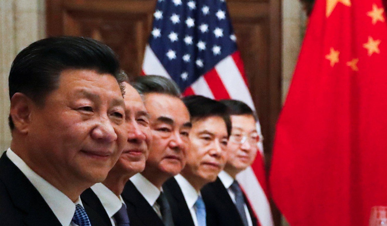 Chinese President Xi Jinping and members of Chinese delegation attend a working dinner with US President Donald Trump after the G20 leaders summit in Buenos Aires. Photo: Reuters
