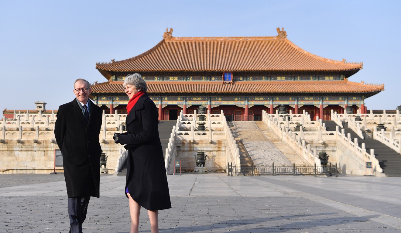 British Prime Minister Theresa May and her husband Philip during a visit to Beijing earlier this year. File photo: Xinhua