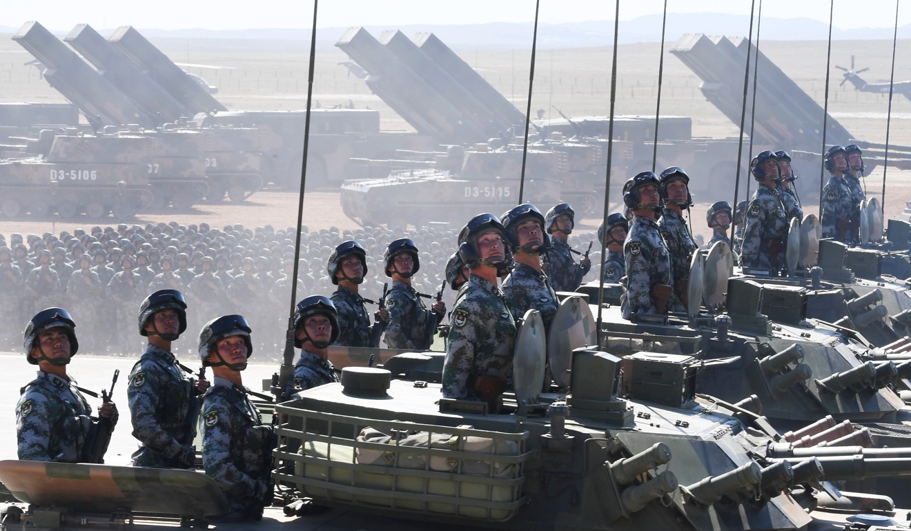 Troops go through their paces at the Zhurihe training base in Inner Mongolia in July last year. Photo: Xinhua