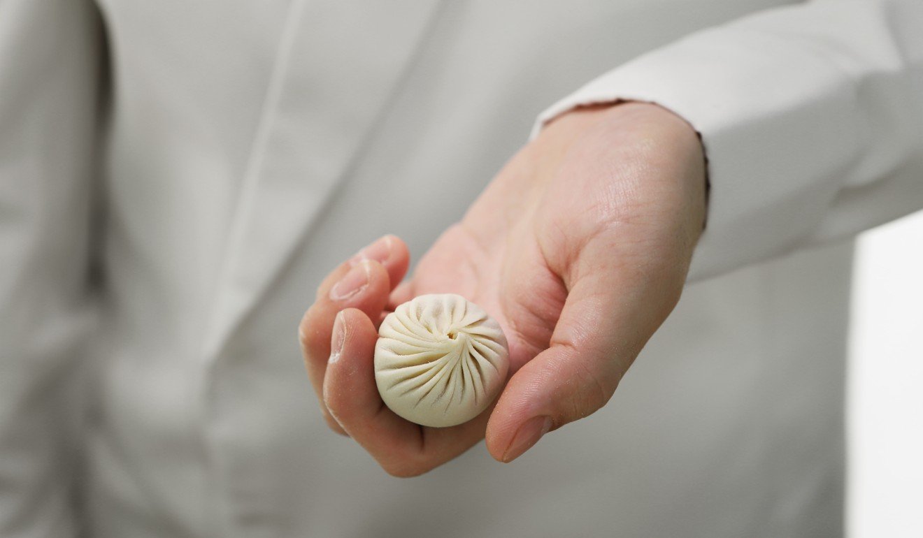A finished dumpling at Din Tai Fung.