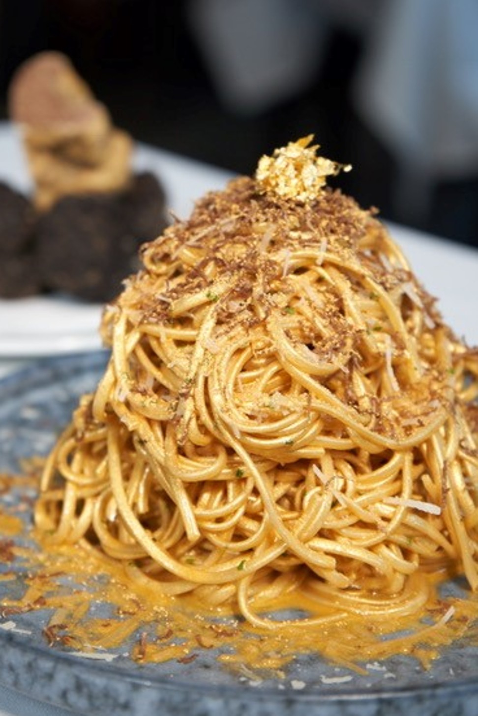 Golden tagliolini with white truffle at Emporio Antico in Wan Chai, Hong Kong – yours for HK$1,888 (US$152).