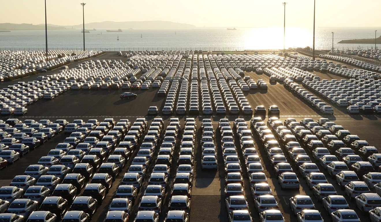 Newly manufactured cars are seen at the automobile terminal in the port of Dalian, Liaoning province, China October 18, 2018. Photo: Reuters