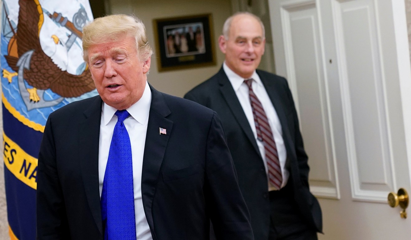 Trump with White House Chief of Staff John Kelly on December 11, 2018. Photo: Reuters