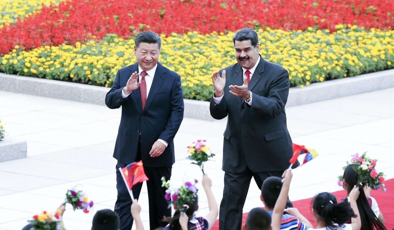 Chinese President Xi Jinping with Venezuelan counterpart Nicolas Maduro in Beijing. Photo: Xinhua