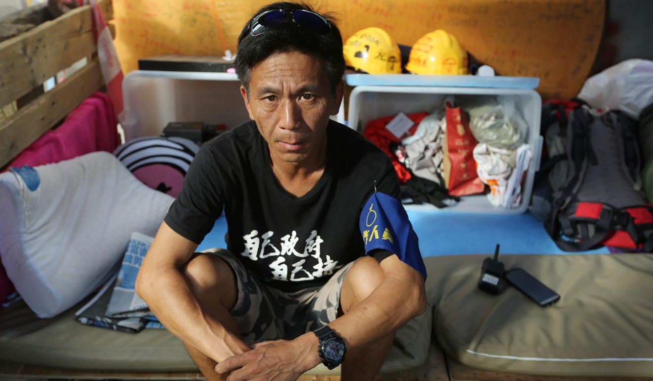 Alex Kwok in a 2014 photo at a protest site in Admiralty, Hong Kong. Photo: Sam Tsang
