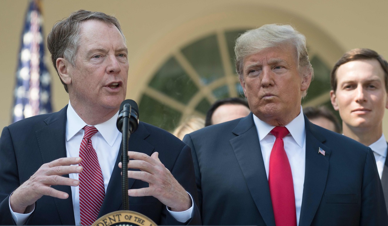 US Trade Representative Robert Lighthizer, left, will be among the Washington heavyweights missing from the Beijing delegation. Photo: AFP