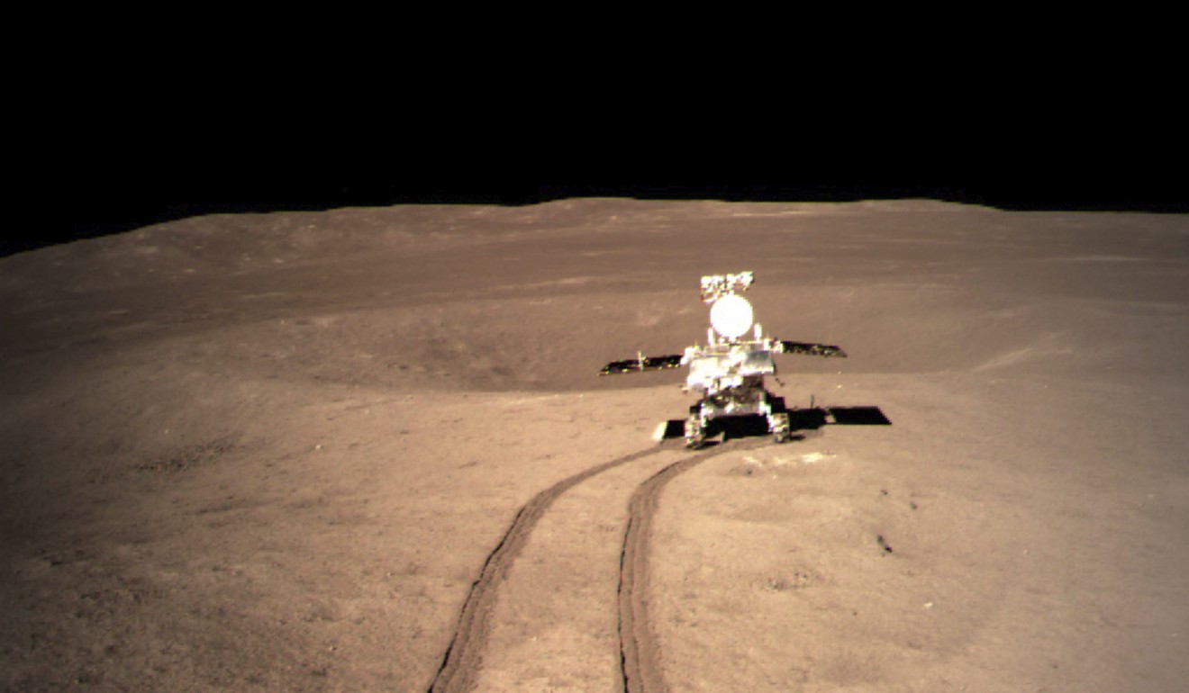 China’s lunar rover makes tracks on the far side of the moon. Photo: AP