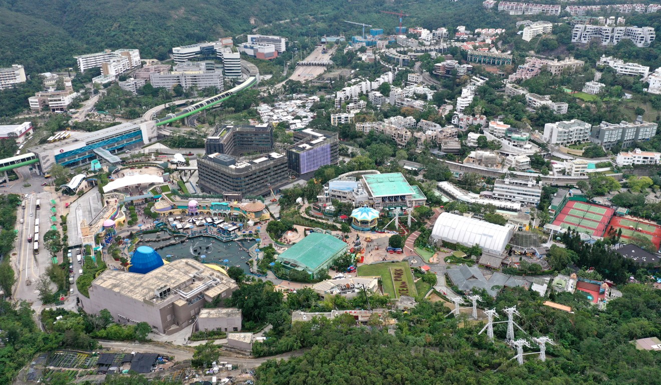 An aerial view of Ocean Park, in Aberdeen, which was built by Hsin Chong. Photo: Roy Issa