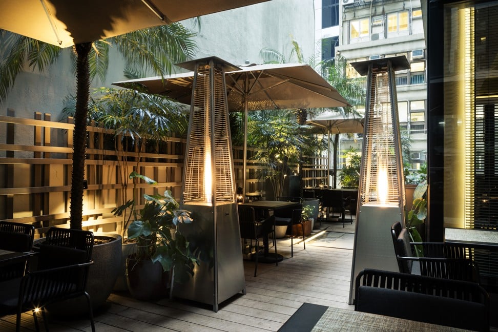 Arcane restaurant’s terrace has a New York vibe, thanks to its setting amid Hong Kong’s skyscrapers.