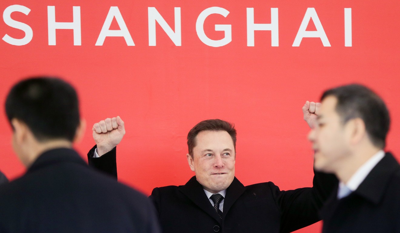 Tesla CEO Elon Musk (centre) attends the groundbreaking ceremony of the Tesla Shanghai Gigafactory in Shanghai on January 7. The American electric carmaker became the first to benefit from a new policy allowing foreign carmakers to set up wholly-owned subsidiaries in China. Photo: Xinhua