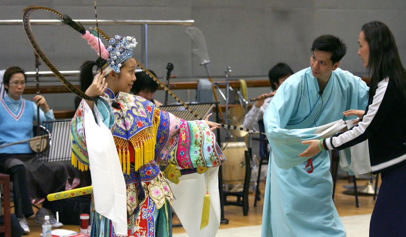 Hong Kong Academy for Performing Arts students rehearsing for a show. Cantonese opera is a dying genre that veterans hope can be given a new lease of life. Photo: Ricky Chung