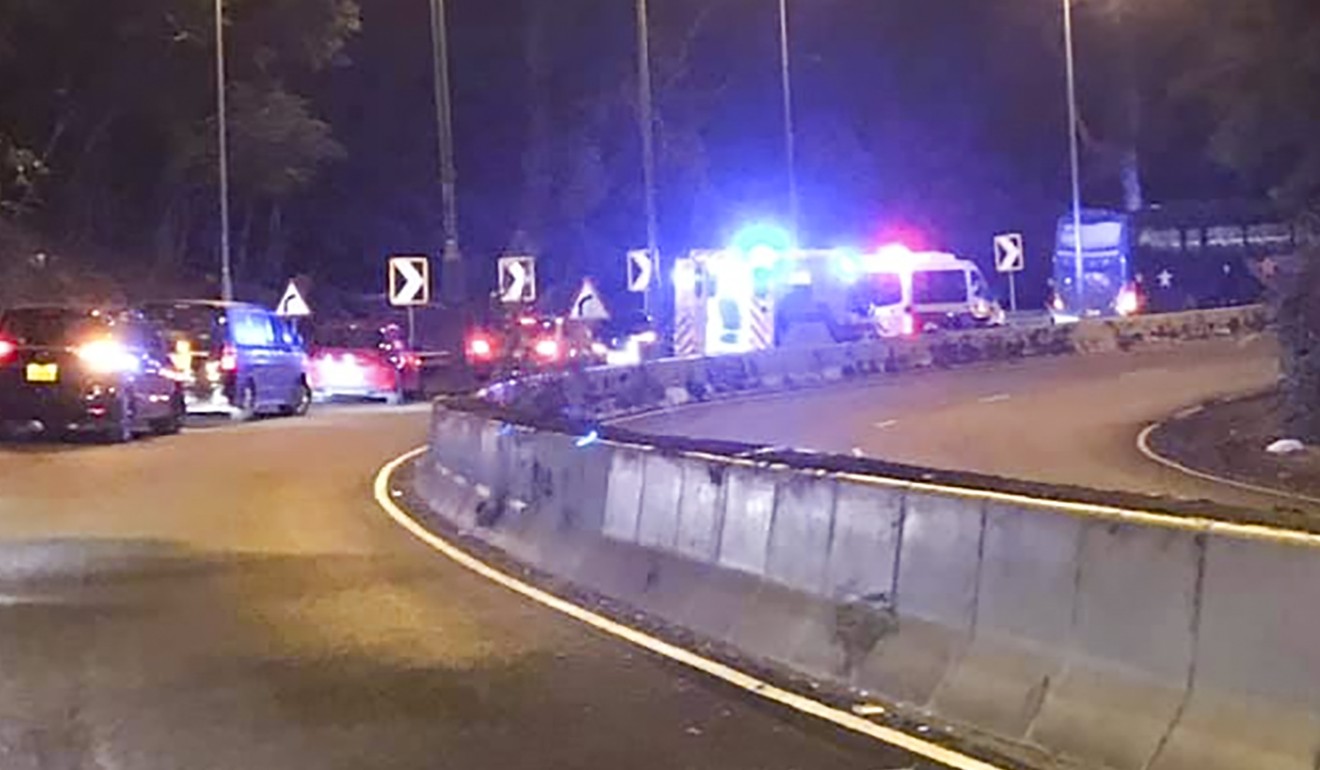 The accident took place at a bend on Tai Po Tai Wo Road. Photo: Facebook
