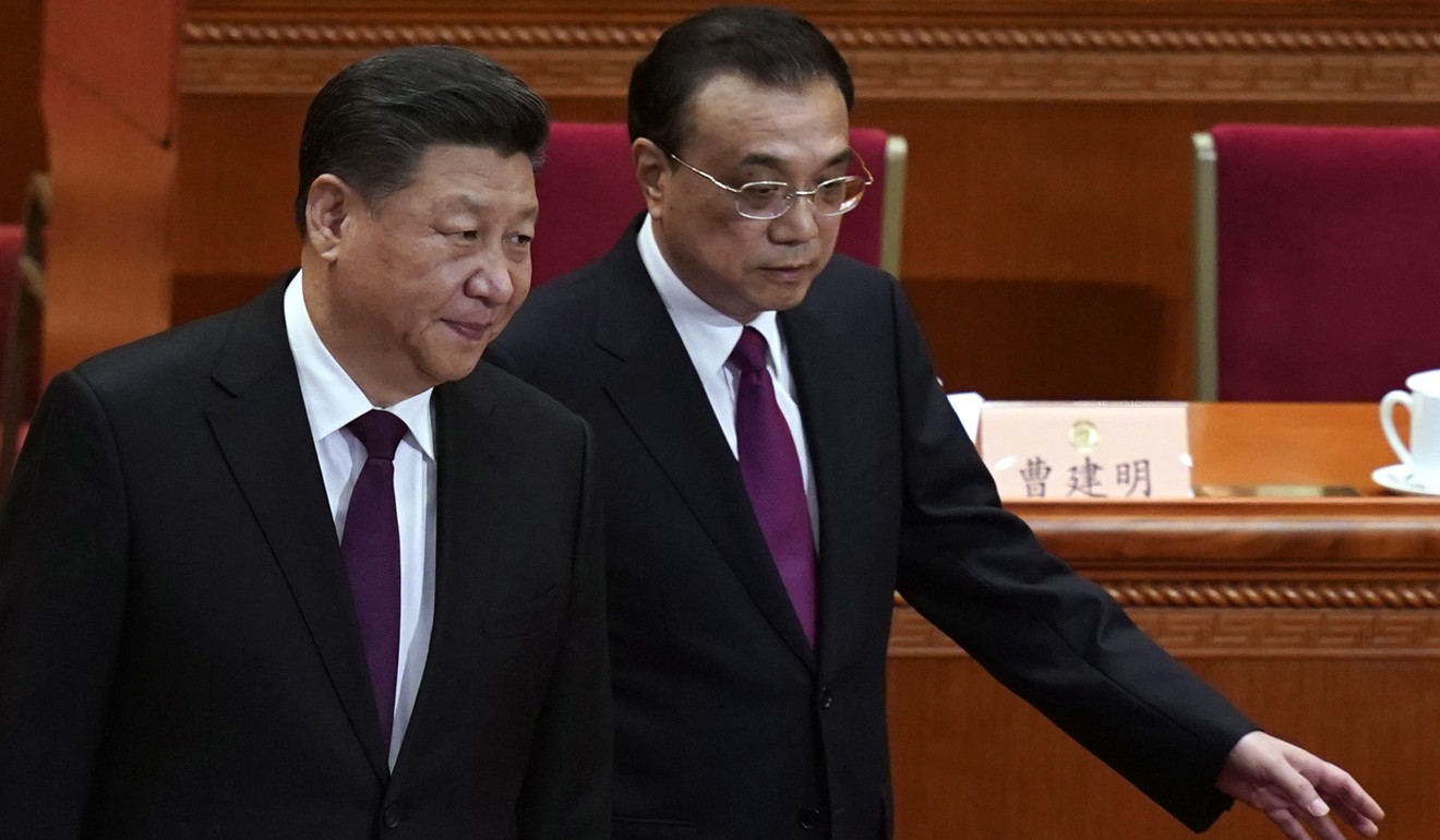 President Xi Jinping (left) and Premier Li Keqiang during the Chinese People’s Political Consultative Conference in Beijing. Photo: EPA