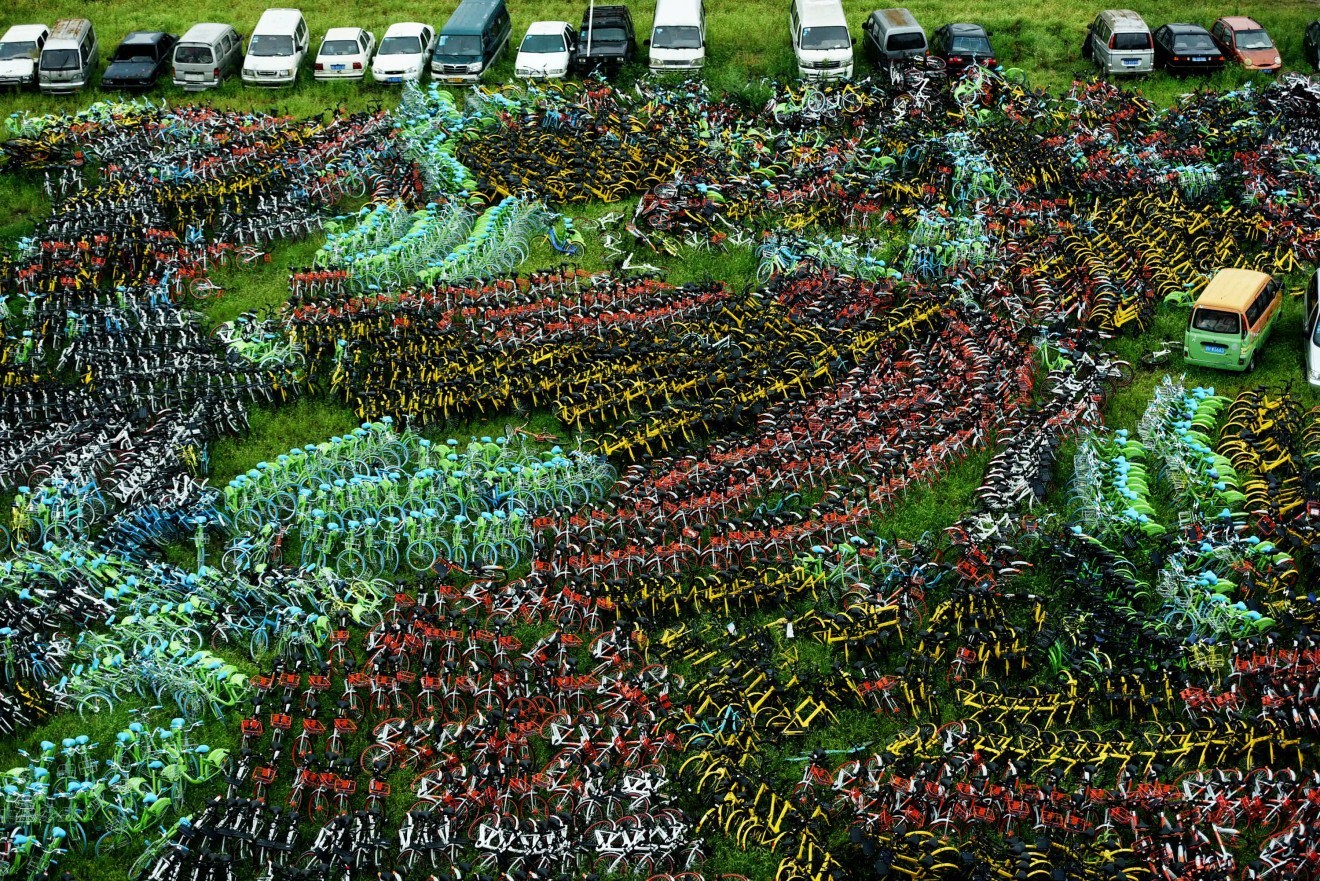 Bicycles of various bike-sharing companies are seen in Hangzhou, Zhejiang province. (Picture: South China Morning Post)