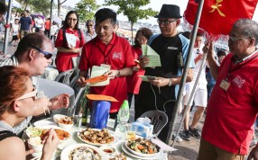 While a major draw of Cheung Chau is its seafood, tourists and restaurants are informed of the vegetarian period this year. Photo: Sam Tsang