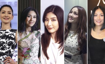Celebrity mums Kathy Chow Man-kei, Miriam Yeung Chin-wah, Kelly Chen Wai-lam, Kay Tse and Mani Fok. Photos: Jonathan Wong, May Tse, Harry C, Clara Mak