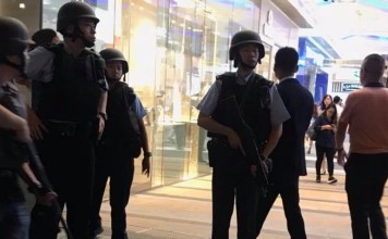 A manhunt was launched by heavily armed police officers in bulletproof vests. Photo: Handout