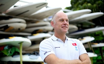 Rene Appel, then Hong Kong windsurfing team head coach, at Stanley in 2015. Photo: Nora Tam