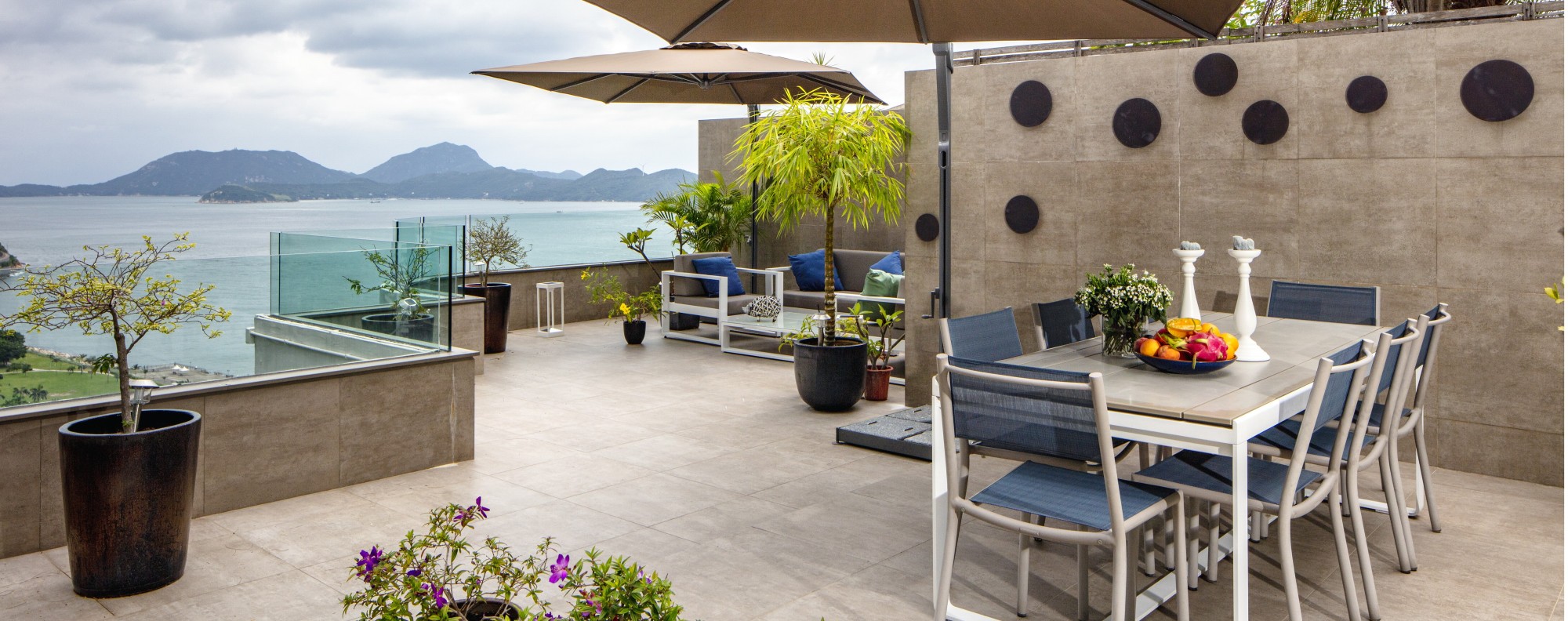 The generous terrace extends the living and dining space outdoors. Picture: John Butlin