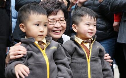 Chief executive-elect Carrie Lam Cheng Yuet-ngor meets residents in Hung Hom a day after winning the election in March. Photo: Sam Tsang