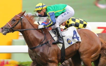 Gerald Mosse guides Blizzard to victory at Sha Tin in July 2015. Photos: Kenneth Chan