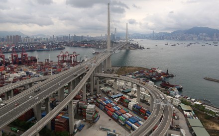 Roads along the Kwai Chung container port, near the site of the accident. Photo: Edmond So