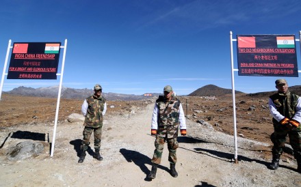 Indian soldiers keep watch at Bumla Pass on the border in Arunachal Pradesh, an area that China also claims. Photo: AFP