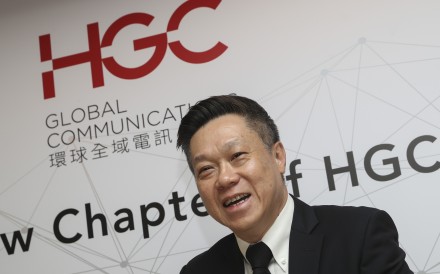 Andrew Kwok Wing-pong, chief executive at HGC Global Communications, announced the expansion plans of the newly rebranded Hong Kong fixed-line network operator at a press conference in Wan Chai. Photo: K.Y. Cheng
