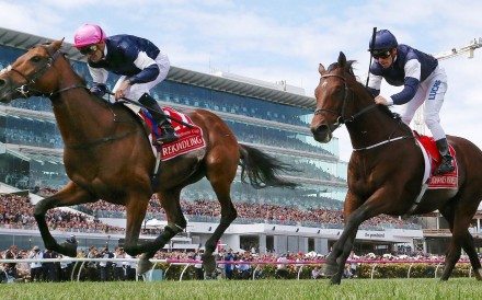 Rekindling wins the 2017 Melbourne Cup ahead of Johannes Vermeer. “The race that stops a nation” will probably survive a cull in simulcasts from Australia. Photo: Reuters