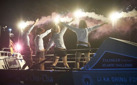 Kung Fu Cha Cha celebrate as they reach land. Photo: Atlantic Campaigns