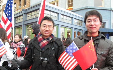 Chinese students and local residents greet then president Hu Jintao during his visit to the US in 2011. Photo: Ng Tze-wei