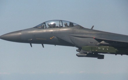 South Korea says it scrambled more than 10 aircraft, including F-15K (pictured) and KF-16 fighters to monitor the Chinese plane. Photo: AP South Korea says it scrambled more than 10 aircraft, including F-15K (pictured) and KF-16 fighters to monitor the Chinese plane. Photo: AP