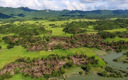 File photo of the remains of burnt villages near Maungdaw in Northern Rakhine State. Photo: AFP