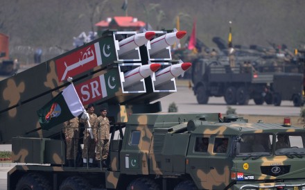 A mobile missile launcher in a military parade in Islamabad. Pakistan’s missile programme has been advancing rapidly. Photo: AFP A mobile missile launcher in a military parade in Islamabad. Pakistan’s missile programme has been advancing rapidly. Photo: AFP