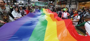 Protesters marching on Hong Kong Island last November during the annual Hong Kong Pride Parade. Photo: Dickson Lee