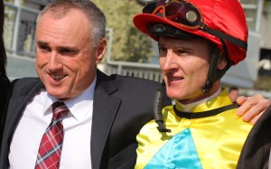 Zac Purton (right) can make a winning return aboard Paul O'Sullivan's Celestial Smile. Photo: Kenneth Chan