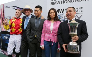 All every owner in Hong Kong wants is to be in the position that Cheng Keung-fai was in earlier this year - a Derby-winning owner. Here, jockey Tommy Berry, trainer John Moore and the connections celebrate Designs On Rome's Derby triumph. Photo: Kenneth Chan