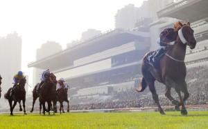 Able Friend (Joao Moreira) leaves his rivals in his wake as he coasts to victory in the Longines Hong Kong Mile. Photos: Kenneth Chan