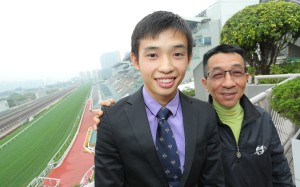 Jack Wong with trainer Me Tsui Yu-sak  at Sha Tin. Photo: Kenneth Chan