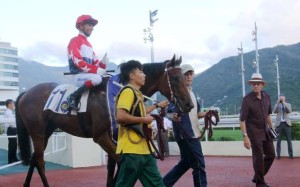 Race 10, JOYFUL TRINITY ridden by Joao Moreira, won the Celebration Cup(Group 3, 1400m) at Sha Tin. John Moore(right). 01OCT16