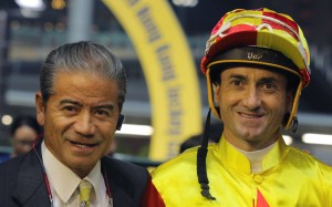 Tony Cruz and Douglas Whyte after Blazing Pass’ win at Happy Valley. Photos: Kenneth Chan