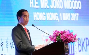 Joko Widodo attends a forum with Hong Kong and Indonesian business leaders. Photo: Sam Tsang