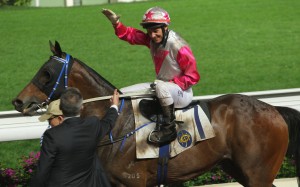 Brett Prebble celebrates Sweet Bean win at Sha Tin in January. Photos: Kenneth Chan